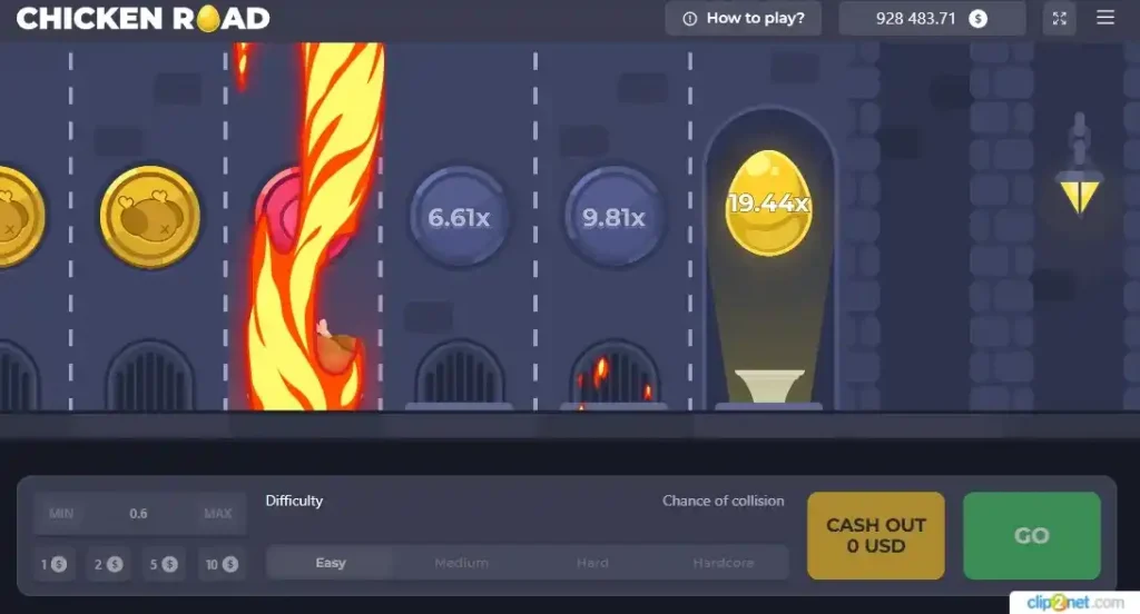 Pollo di Chicken Road in azione